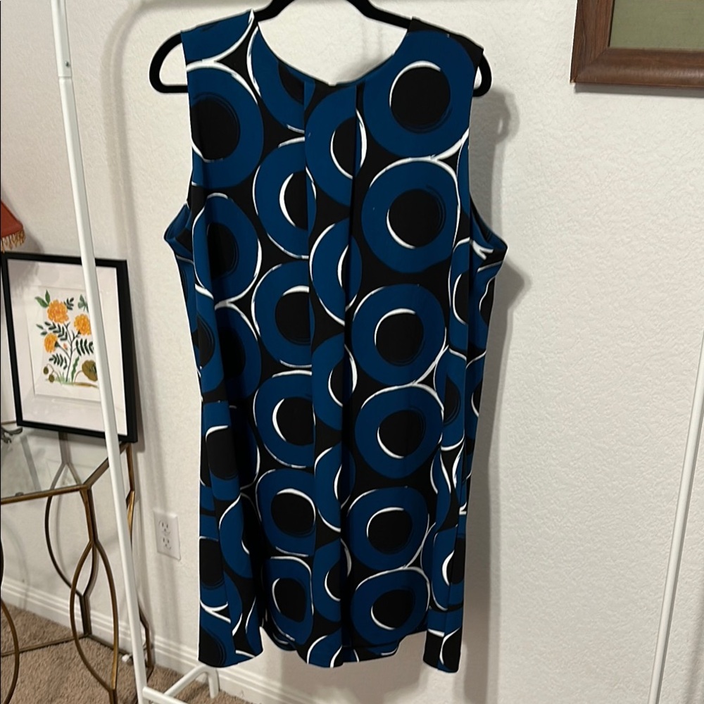 Blue and Black Trapeze Dress